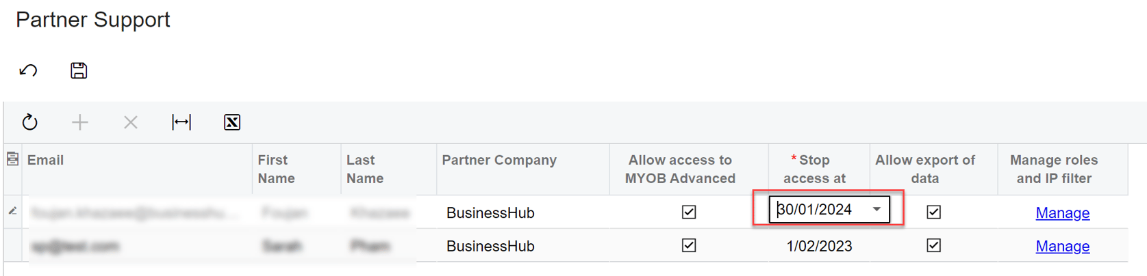 Managing Partner Support Access